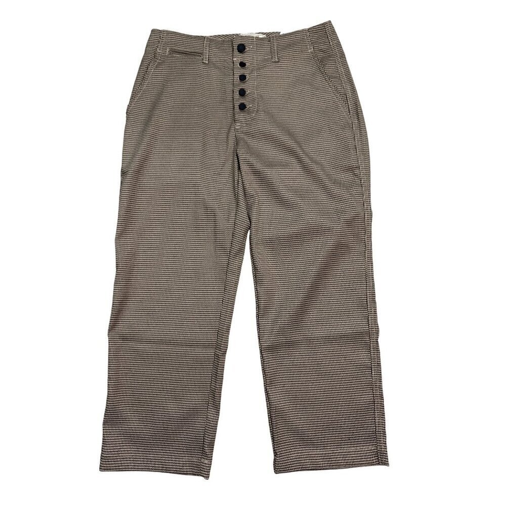 Free People Sandrine Rose Houndstooth Cropped Pants M NWT MSRP $148 Utility